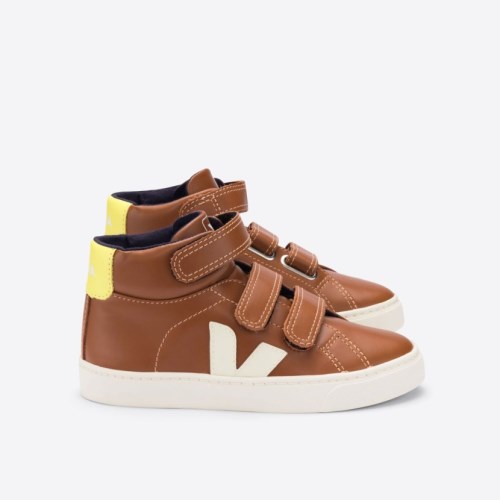 Veja Esplar Mid Velcro Leather Lasten Kengät Ruskea (V94L58)